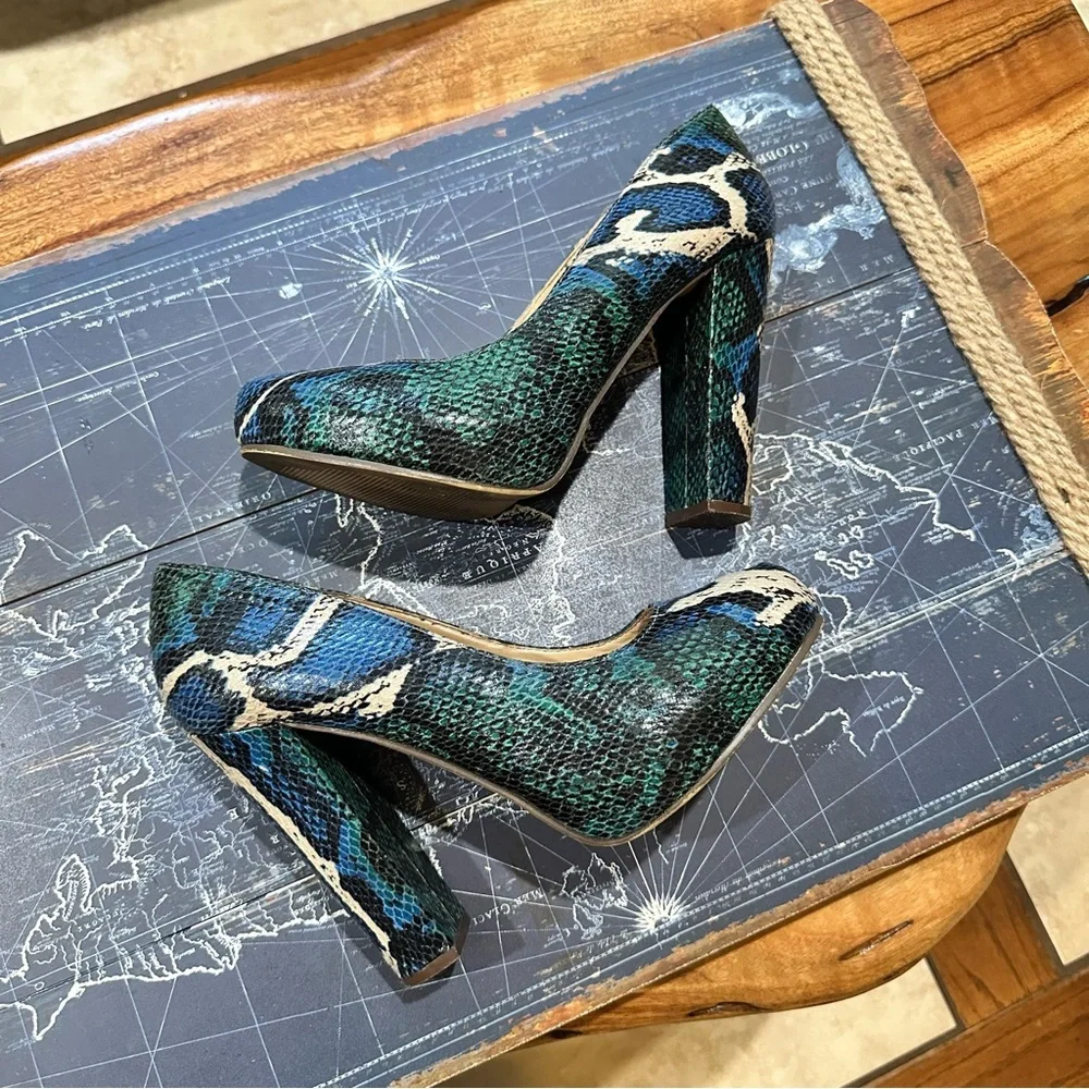 Michael Antonio Snakeskin Platform Heels – Size 8.5 - Picture 2 of 10